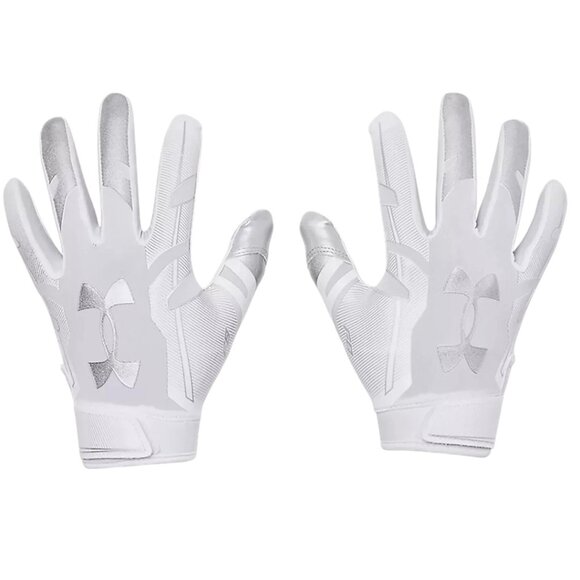 Under Armour YSM Football Gloves Size S Super Sticky Glue Grip White/Silver NWT - Picture 1 of 7